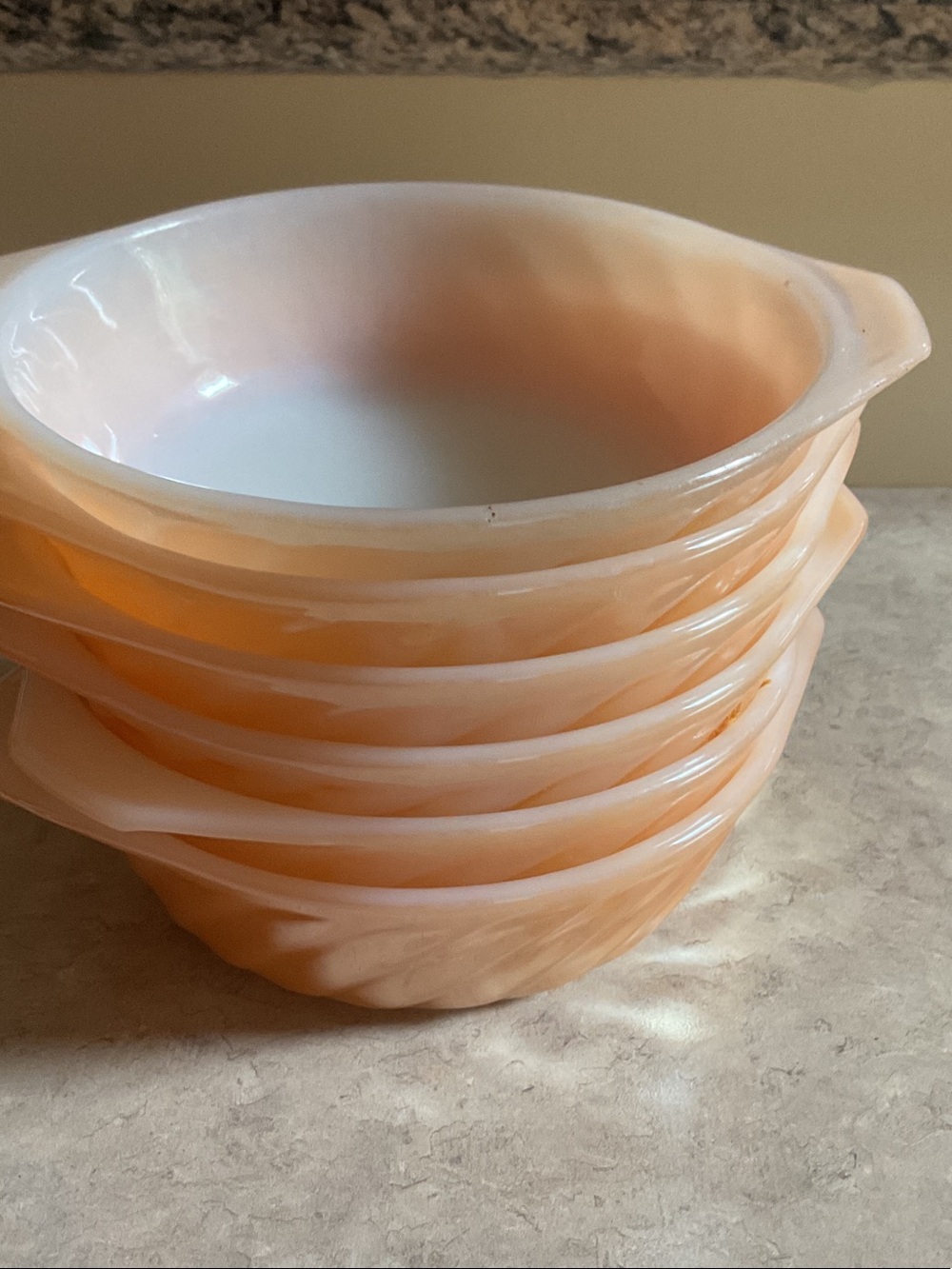 Vintage Fire King Peach Luster Small Gratin Dish by Anchor Hocking Set